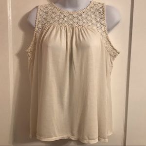 Ann Taylor LOFT Sleeveless Crochet Top, Size MP